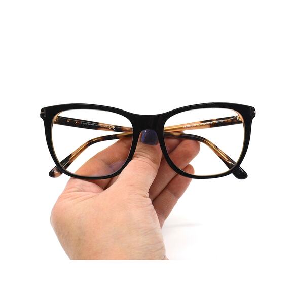 NEW TOM FORD TF5672-B 005 BLACK/HAVANA BLUE BLOCK LENS AUTHENTIC EYEGLAS… - Picture 11 of 14